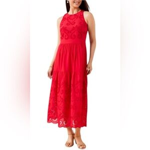 Talbots 100%Cotton HALTER MAXI DRESS - VOILE NETTING Size 2
